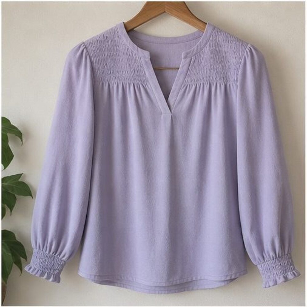 Lilac Tie Neck Blouse